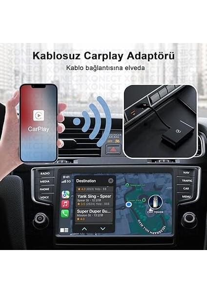 Kablosuz Carplay Adaptör, Kablolu Carplay Kablosuza Dönüştürün, Kablolardan Kurtulun modelleri