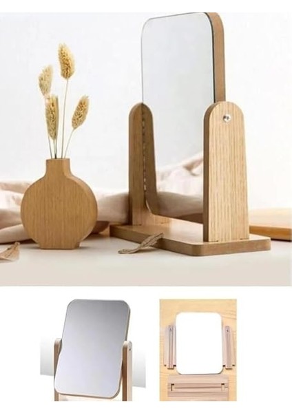 Lüx Ahşap Ayarlanabilir Masa, Makyaj, El Aynası Büyük Boy 18 cm fiyatları