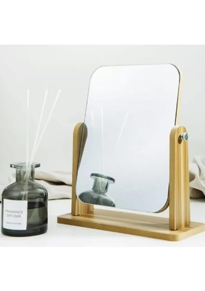 Lüx Ahşap Ayarlanabilir Masa, Makyaj, El Aynası Büyük Boy 18 cm modelleri