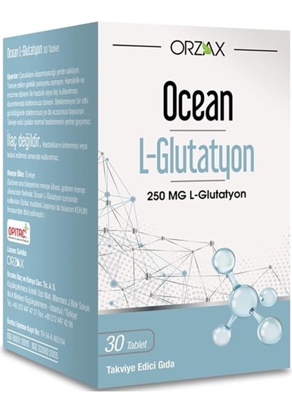 L-Glutatyon 250 Mg 30 Tablet Takviye Edici Gıda