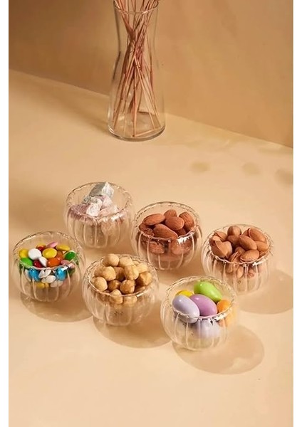 Mini Borosilikat Çizgi Detaylı Çift Cidarlı Çerezlik Şekerlik Sosluk Kahve Yanı Sunumluk Kase fiyatları