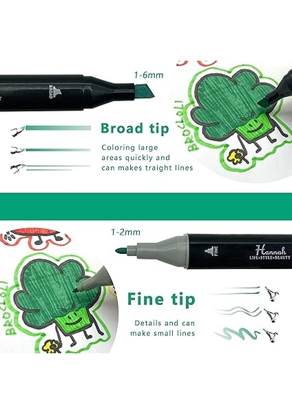 Adet Marker Kalemden Oluşan Rengarek Kalem Seti Çantalı Standlı Çift Taraflı Marker Boyama Renklendirme Kalemleri fırsatları