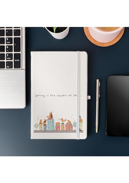 Baharda Aşk Başkadır Çizgili Not Defteri 13 cm x 21 cm 100 Yaprak fırsatları