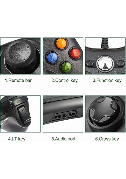 360 Controller Pc Kablolu Oyun Kolu 2,20M USB Kablolu Bilgisayar Oyun Kolu Gamepad Joystick Controller Bilgisayar Uyumlu modelleri