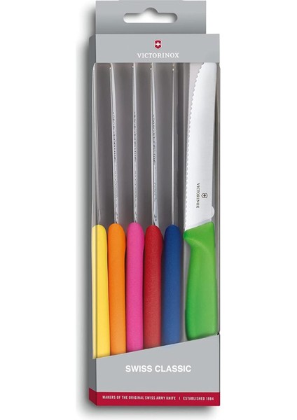 Vt 6.7839.6G Swiss Classic 6 Renkli Domates Bıçağı Seti 11 cm