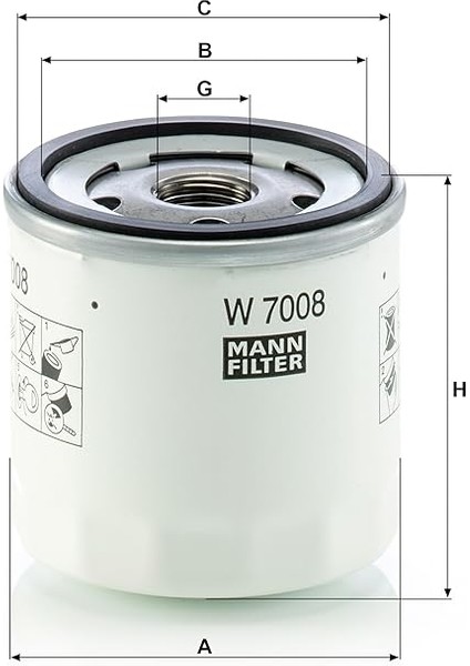 W 7008 Yağ Filtresi (Ford) modelleri