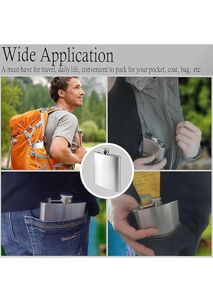 8 Oz 235 cc Cep Tipi Vidalı Kapak Çelik Konyak Viski Içki Matarası (Huni Dahil) modelleri