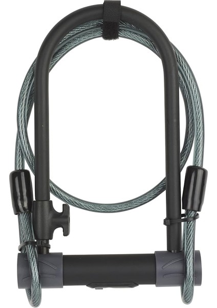 YUL2C/13/230/1 Yüksek Güvenlikli Kablolu U Bisiklet Kilidi, Siyah/gri