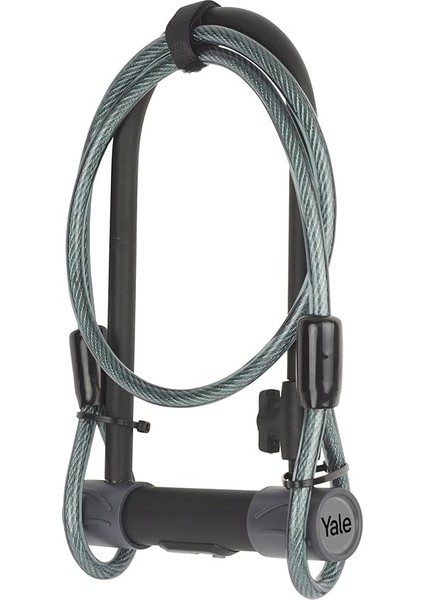 YUL2C/13/230/1 Yüksek Güvenlikli Kablolu U Bisiklet Kilidi, Siyah/gri modelleri