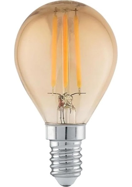 LED Filament Ampul 4 Watt E14 Duy Sarı Işık Dekoratif Vintage Aydınlatma (1, G45 Amber Cam)