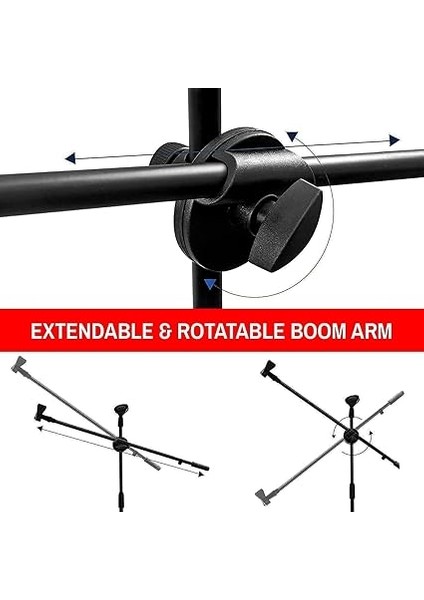 180CM Maksimum Uzunluk Mikrofon Standı Multi Fonksiyonel 2in1 Microphone Katlanabilir Açısı Ayarlanabilir Zemin Üstü - Model 103 modelleri