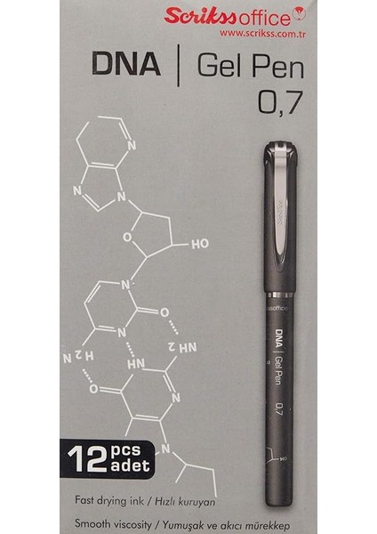 Office Dna Jel Tükenmez Kalem 12'li Ambalaj Siyah 0.7 mm indirimleri