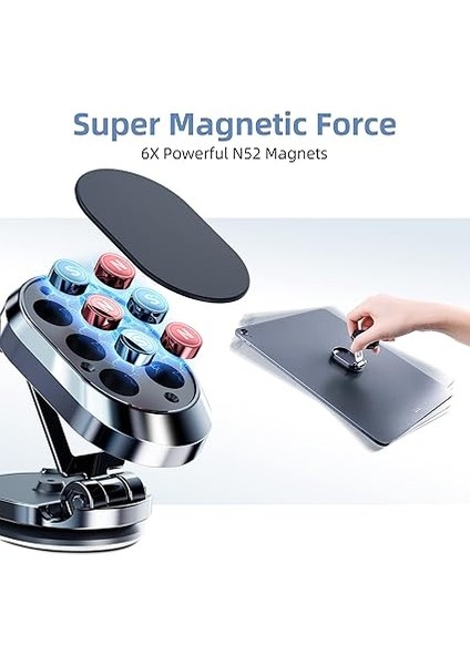 Manyetik Araç Telefonu Tutucu, 360° Dönebilen, Evrensel, Araba ve Akıllı Telefonlar Için modelleri