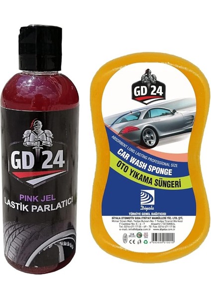 24 Lastik Parlatıcı Jel (200 Ml) + Gd 24 Yıkama Süngeri
