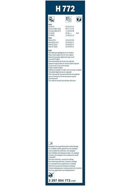 Arka Cam Sileceği - [340 Mm] Audı A3 (2003-2013) [8p1] #H772 fiyatları
