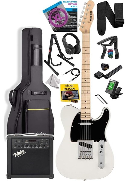 TLX-50CR-25AMP Tele Kasa Maple Klavye 2 Single-Coil 25W Amfili Elektro Gitar