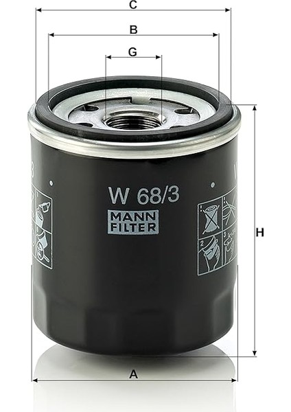 W 68/3 Yağ Filtresi (Toyota) modelleri