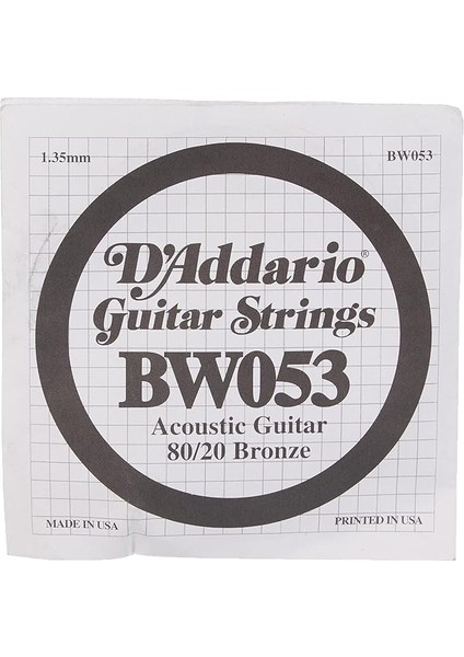 BW053 Akustik Tek Tel, 80/20 Bronze Wound, 053, (Mi) Pak