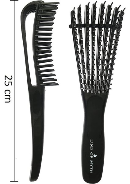 Of Myth - LOM1193 Yeni Nesil Dolaşık Saç Açma Tarama Fırçası, Ahtapot Dizayn, Esnek Dişler, Kıvırcık Saç Tarağı (Siyah) fırsatları