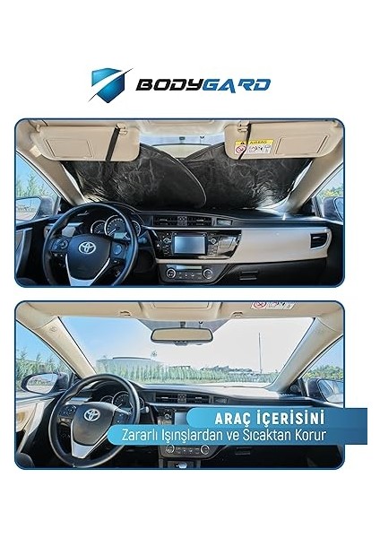 Içi Ön Cam Güneşliği, Katlanabilir Otomobil Ön Cam Güneşliği Otomobil, Güneş Isı Koruması ve Araba Içi Soğutucu (Extralarge)73 * 80CM / 2 Özdeş Dikdörtgen Gölgelik, Oto Güneşlik indirimleri