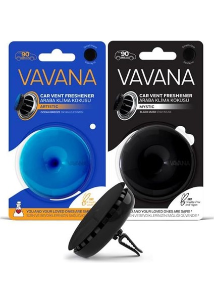 Spin Araba Klima Kokusu - Profesyonel Otomobil Kokusu | Bpa & Sıvı Içermez | 90 Gün Etkili | 2'li Set (Artıstıc & Mystıc)