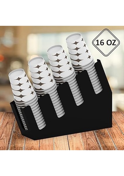 Bölmeli Kademeli Karton Bardak Standı - 16 Oz Bardak Uyumlu modelleri