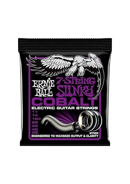 Ball Power Slinky Kobalt 7 Telli Elektro Gitar Telleri, Ölçü 11-58 modelleri
