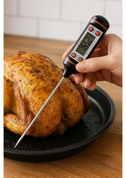 Store Dijital Et ve Gıda Termometresi, Anında Okuma Özellikli, Paslanmaz Çelik Prob, LCD Ekranlı Mutfak Termometresi