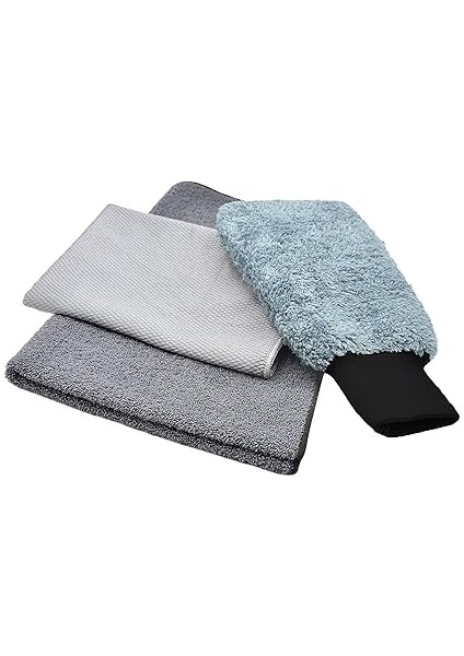 - Mikrofiber Oto Yıkama Temizleme Seti | Araç Kurulama Havlusu + Otomobil Cam Bezi + Araba Yıkama Eldiveni Paketi (3'lü Set) fiyatları