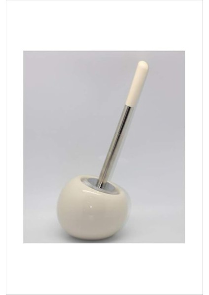 Kitchen Porselen Hazneli Klozet Fırçası - Beyaz