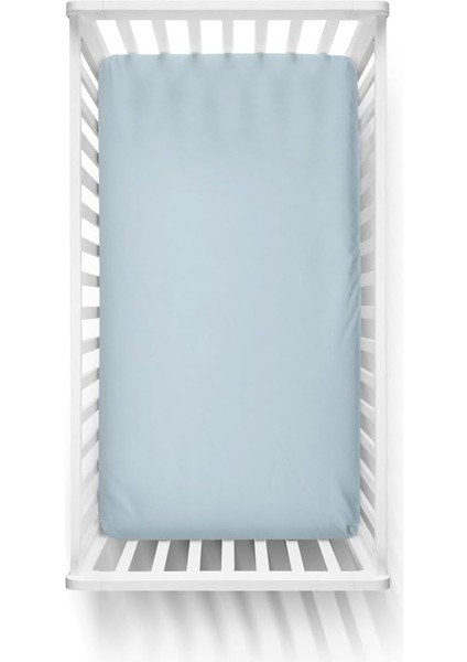 70X140 Penye Lastikli Bebek Çarşafı - Krem Mavi Yeşil 3'lü Set