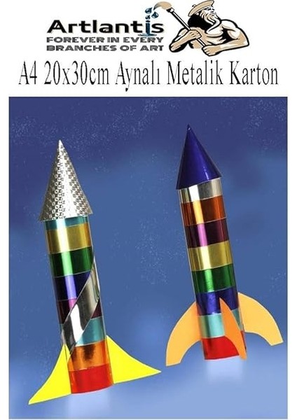 Metalik Aynalı Fon Kartonu A4 10 Renk 20X30 cm 1 Paket Okul Sınıf Dekoratif Pırıltılı Folyo Kağıt indirimleri