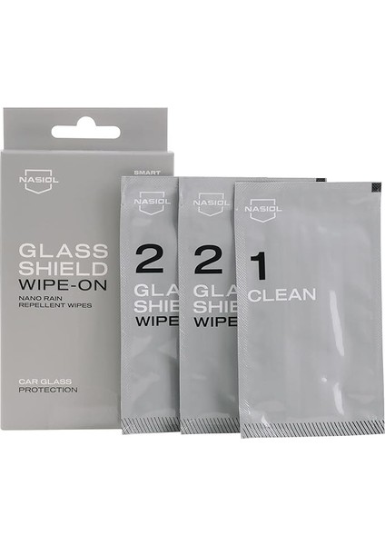 Glasshield Wipe On Araç Nano Yağmur Kaydırıcı ve Su Itici Mendil 1 Yıl Etkili Cam Bakımı, Cam Yüzey Yağmur Tutmaz Nano Kaplama, Far, Ayna Sıvı Kaydırıcı