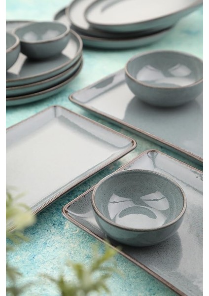 Porselen Moderna 14 Parça 6 Kişilik Kahvaltı Takımı, Mavi modelleri