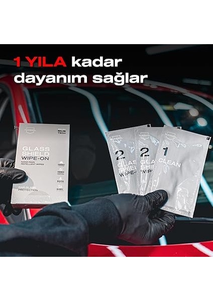Glasshield Wipe On Araç Nano Yağmur Kaydırıcı ve Su Itici Mendil 1 Yıl Etkili Cam Bakımı, Cam Yüzey Yağmur Tutmaz Nano Kaplama, Far, Ayna Sıvı Kaydırıcı modelleri