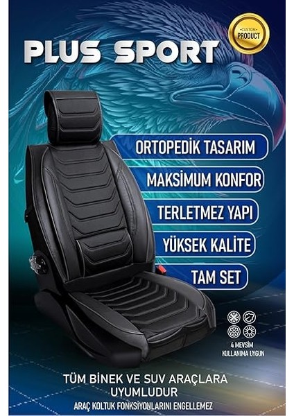T10X ile Uyumlu Lüx Deri Oto Koltuk Kılıfı Ön Arka Takım Eagle Tam Siyah fırsatları