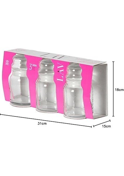 Sera 3'lü Kavanoz, LV-SER82 PK0002A, SER82-PK0002A, Şeffaf modelleri