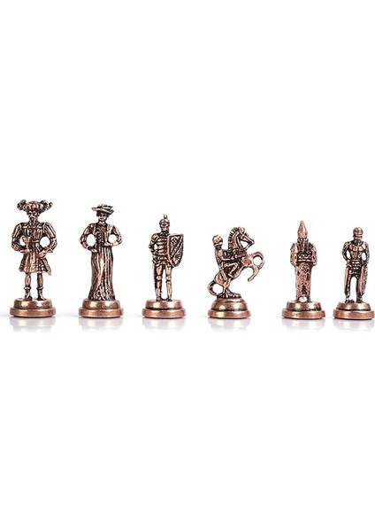 Orta Boy Metal Ispanyol Satranç Takımı Antik ve Mermer Desenli Sandıklı Mdf Tahtası (36X36X6 Cm.) indirimleri