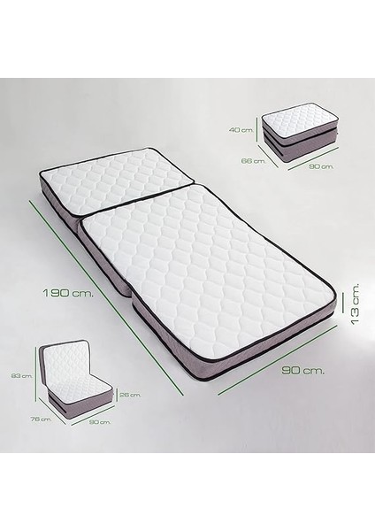 Deluxe Kuştüyü Sünger Katlanır Yatak 90X190 cm 90X190 Beyaz fiyatları