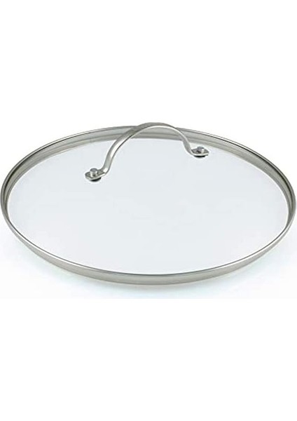Evrensel Cam Kapak, Kızartma Tavası ve Tencere Için, Paslanmaz Çelik Saplı, Bulaşık Makinesinde Yıkanabilir – 20 Cm, Şeffaf