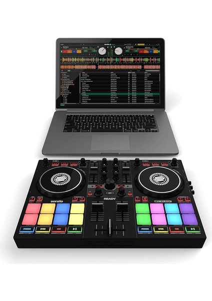 Ready | Serato Dj Lite (Dahil) ve Dj Pro Için Tasarlanmış Kompakt 2-Kanal Dj Controller/kontrolör | Ios ve Ipados'ta Algoriddim Djay Pro Aı Uygulamalarıyla Tak ve Çalıştır. (Mac/pc/ios)