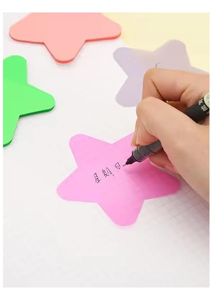 Şeffaf Renkli Yapışkanlı Not Kağıdı Yıldıznot (Gül 2) fırsatları