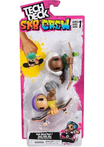 Deck Sk8 Crew, Yardımcı Figürlü 2’li Paket Parmak Kaykayları, Kişiselleştirilebilir Mini Kaykaylar, 5 Yaş ve Üzeri (Çeşitli)