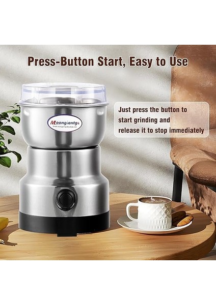 Mini Baharat Kahve Öğütücü Elektrikli 10S Hızlı Öğütücü Çok Işlevli Parçalama Makinesi Kuru Tahıl Değirmeni Baharat Tohumları Pirinç Çekirdeği Çeşniler Için (Gümüş, 110V) fırsatları