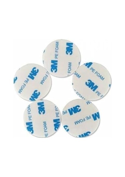 Magnet 50 Adet 3m Köpüklü, Çift Taraflı Bant, Yuvarlak Kesimli, Çok Güçlü, (Çap: 20 Mm)