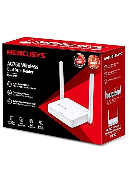MR20, AC750 Mbps, Ebeveyn Denetimleri, All-In-One( Router, Access Point, Range Extender) Modları, Mobil Uygulama ile Kolay Kurulum, Dual-Band Router indirimleri