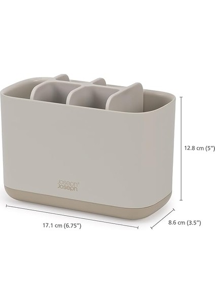 Joseph Easy-Store Caddy, Diş Fırçası Tutucu, Banyoda Saklama, Büyük, Mat Yüzey, Bej fiyatları