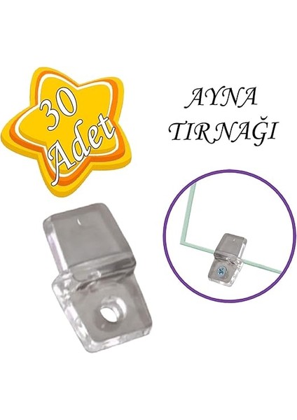 Adet Ayna Tırnağı Cam Ayna Tutucu Plastik Şeffaf fiyatları