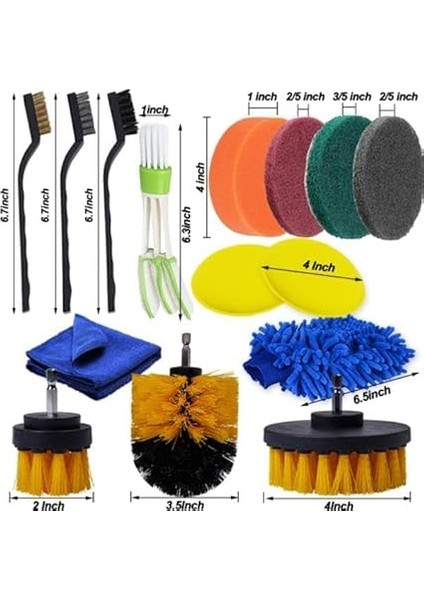 Profesyonel 26 Parça Araç Banyo Lavabo Detaylı Temizleme Matkap Uç Fırça Araç Temizlik Seti indirimleri