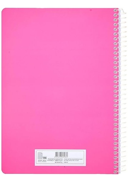 Pruva A4 Pet Spiralli Karton Kapaklı Defter 144 Yaprak - Kareli - Fuşya fiyatları